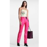 Louis Vuitton Women LV x YK Neverfull MM Black Fuchsia Embossed Grained Monogram Empreinte Cowhide - Imagen 13