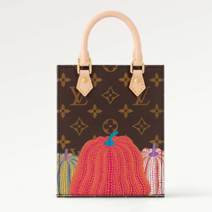 Louis Vuitton Women LV x YK Petit Sac Plat Monogram Coated Canvas Pumpkin Print