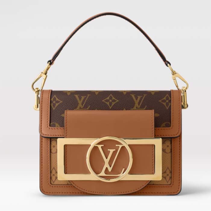 Louis Vuitton Women Mini Dauphine Lock XL Monogram Coated Canvas Cowhide Leather (1)