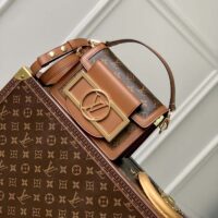 Louis Vuitton Women Mini Dauphine Lock XL Monogram Coated Canvas Cowhide Leather (1)