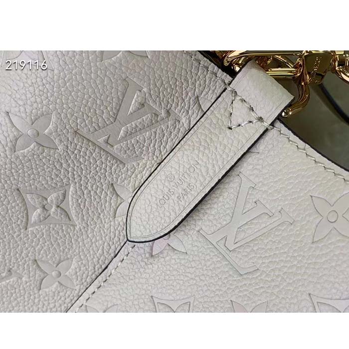 Louis Vuitton Women NeoNoé MM Bucket Bag Crème Beige Embossed Grained Cowhide Leather (1)