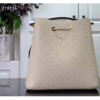 Louis Vuitton Women NeoNoé MM Bucket Bag Crème Beige Embossed Grained Cowhide Leather (6)