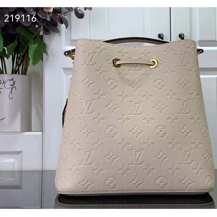 Louis Vuitton Women NeoNoé MM Bucket Bag Crème Beige Embossed Grained Cowhide Leather (2)