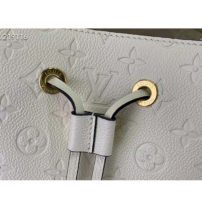Louis Vuitton Women NeoNoé MM Bucket Bag Crème Beige Embossed Grained Cowhide Leather (5)