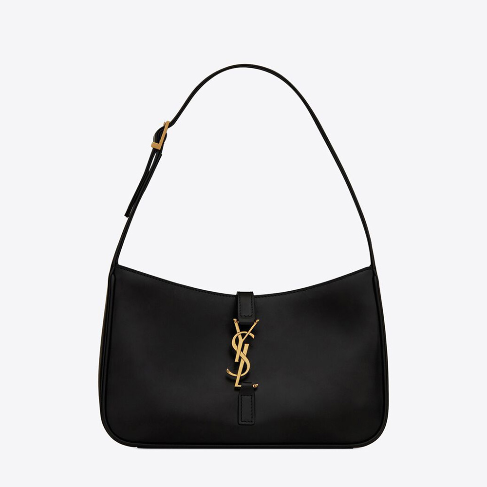 Saint Laurent YSL Women LE 5 A 7 Hobo Bag in Smooth Leather-Black