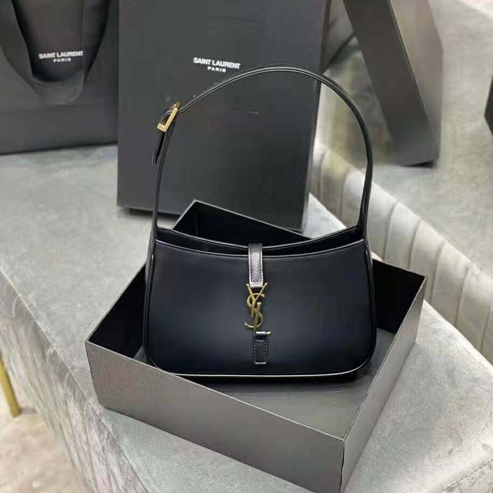 Saint Laurent YSL Women LE 5 A 7 Hobo Bag in Smooth Leather-Black (2)