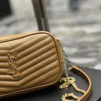 Saint Laurent YSL Women Lou Mini Bag in Grain De Poudre Embossed Leather-Brown (1)