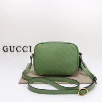 Gucci Women GG Blondie Small Shoulder Bag Green Leather Zipper Closure