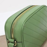 Gucci Women GG Blondie Small Shoulder Bag Green Leather Zipper Closure