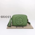 Gucci Women GG Blondie Small Shoulder Bag Green Leather Zipper Closure - immagine 2