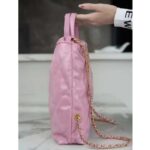 Chanel Women CC 22 Backpack Shiny Calfskin Gold-Tone Metal Lilac – Bild 6