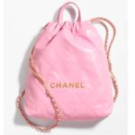 Chanel Damen CC 22 Rucksack Glänzendes Kalbsleder Goldfarbenes Metall Flieder