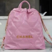 Chanel Women CC 22 Backpack Shiny Calfskin Gold-Tone Metal Lilac (13)