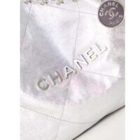 Chanel Women CC 22 Handbag Metallic Calfskin Silver-Tone Metal Silver (10)