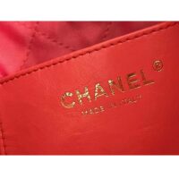 Chanel Women CC 22 Mini Handbag Shiny Calfskin Gold-Tone Metal Coral (7)