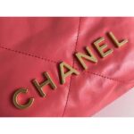 Chanel Women CC 22 Mini Handbag Shiny Calfskin Gold-Tone Metal Coral - Bild 10