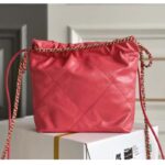 Chanel Women CC 22 Mini Handbag Shiny Calfskin Gold-Tone Metal Coral - Bild 3
