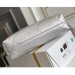 Chanel Women CC Large Back Pack Chanel 22 Handbag Metallic Calfskin Silver-Tone Metal - Image 7