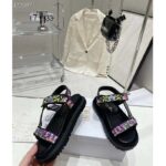 Dior Unisex CD D-Wave Sandal Multicolor Dior Indian Purple Embroidered Cotton - Image 5