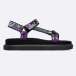 Dior Unisex CD D-Wave Sandal Multicolor Dior Indian Purple Embroidered Cotton