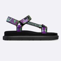 Dior Unisex CD D-Wave Sandal Multicolor Dior Indian Purple Embroidered Cotton (8)