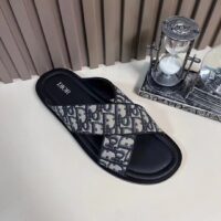 Dior Unisex CD Dior Alias Sandal Beige Black Dior Oblique Jacquard Calfskin Insole (1)