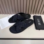 Dior Unisex CD Dior Alias Sandal Black Dior Oblique Jacquard Calfskin Insole - immagine 3