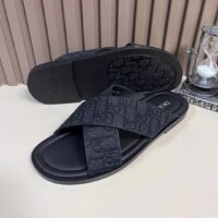 Dior Unisex CD Dior Alias Sandal Black Dior Oblique Jacquard Calfskin Insole (2)