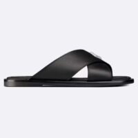 Dior Unisex CD Dior Alias Sandal Black Grained Calfskin Black Calfskin Insole