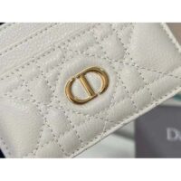Dior Unisex CD Dior Caro Five Slot Card Holder Cloud Latte Supple Cannage Calfskin (4)