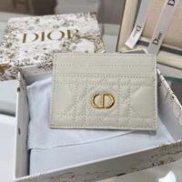 Dior Unisex CD Dior Caro Five Slot Card Holder Cloud Latte Supple Cannage Calfskin (4)