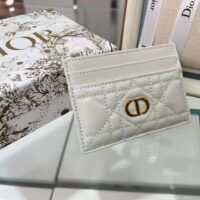 Dior Unisex CD Dior Caro Five Slot Card Holder Cloud Latte Supple Cannage Calfskin (4)