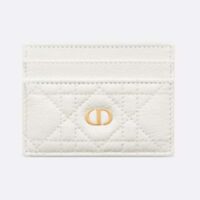 Dior Unisex CD Dior Caro Five Slot Card Holder Cloud Latte Supple Cannage Calfskin (4)