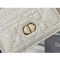 Dior Unisex CD Dior Caro Five Slot Card Holder Cloud Latte Supple Cannage Calfskin (4)