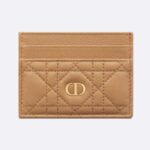 Dior Unisex CD Dior Caro Kartenetui mit fünf Fächern, mittelbraun, geschmeidiges Cannage-Kalbsleder