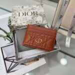 Dior Unisex CD Dior Caro Five Slot Card Holder Medium Tan Supple Cannage Calfskin – Bild 6