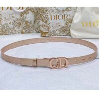 Dior Unisex CD Dior Or Saddle Belt Metallic Pink Smooth Calfskin 20 MM (1)