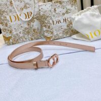 Dior Unisex CD Dior Or Saddle Belt Metallic Pink Smooth Calfskin 20 MM (1)