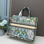 Dior Unisex CD Medium Dior Book Tote White Multicolor Étoile De Voyage Embroidery - Image 3