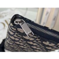 Dior Unisex CD Zipped Long Wallet Beige Black Dior Oblique Jacquard (3)