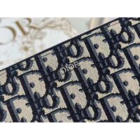 Dior Unisex CD Zipped Long Wallet Beige Black Dior Oblique Jacquard (3)