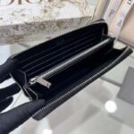 Dior Unisex CD Zipped Long Wallet Black CD Diamond Canvas - Imagen 7