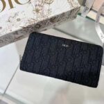 Dior Unisex CD Zipped Long Wallet Black Dior Oblique Jacquard – Image 2