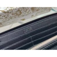 Dior Unisex CD Zipped Long Wallet Black Dior Oblique Jacquard (4)