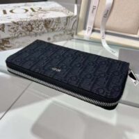 Dior Unisex CD Zipped Long Wallet Black Dior Oblique Jacquard (4)