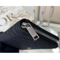 Dior Unisex CD Zipped Long Wallet Black Dior Oblique Jacquard (4)