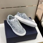 Dior Unisex Shoes B101 Sneaker Gray CD Diamond Canvas Smooth Calfskin Nubuck - Image 4