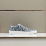 Dior Unisex Shoes B101 Sneaker Gray CD Diamond Canvas Smooth Calfskin Nubuck - Image 2