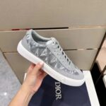 Dior Unisex Shoes B101 Sneaker Gray CD Diamond Canvas Smooth Calfskin Nubuck - Image 7