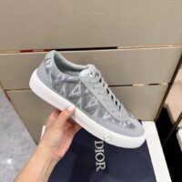Dior Unisex Shoes B101 Sneaker Gray CD Diamond Canvas Smooth Calfskin Nubuck (6)